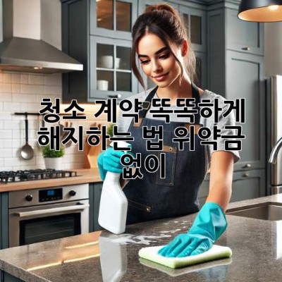 🧹 청소 계약, 똑똑하게 해지하는 법! 위약금 없이? 🤔