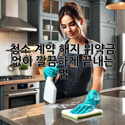 청소 계약 해지, 위약금 없이 깔끔하게 끝내는 법 🧹💰