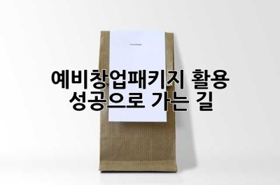 예비창업패키지 활용, 성공으로 가는 길!
